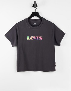 Черная футболка с принтом в университетском стиле Levis-Черный цвет