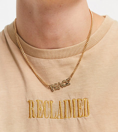 Золотистое ожерелье с надписью "Peace" Reclaimed Vintage Inspired-Золотистый
