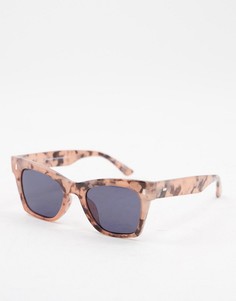Солнцезащитные очки с плоским верхом в черепаховой оправе молочного цвета Accessorize Flo-Коричневый цвет
