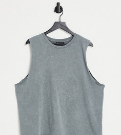 Выбеленная серая майка с заниженными проймами ASOS DESIGN Curve-Серый