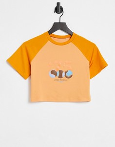 Укороченная футболка с рукавами реглан ASOS 4505-Оранжевый цвет
