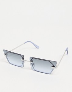 Солнцезащитные очки в серебристой угловатой оправе в стиле 90-х Noisy May-Серебристый
