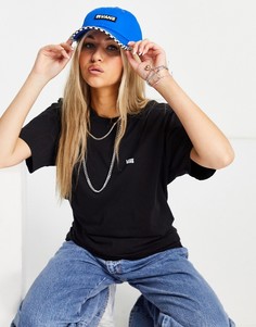 Синяя кепка с окантовкой в шахматную клетку Vans-Голубой