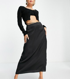 Черная юбка-комбинация миди в стиле 90-х с завязкой сзади от комплекта Reclaimed Vintage Inspired-Черный цвет