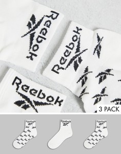 3 пары белых носков Reebok-Белый