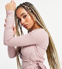 Розовый топ с запахом в рубчик Puma – эксклюзивно для ASOS-Розовый цвет