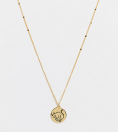 Золотистое ожерелье с зодиакальной подвеской со знаком Тельца и камнем-оберегом Kate Spade-Золотистый