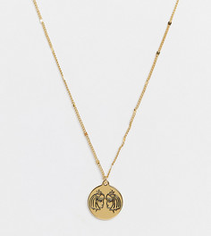 Золотистое ожерелье с зодиакальной подвеской со знаком Близнецов и камнем-оберегом Kate Spade-Золотистый