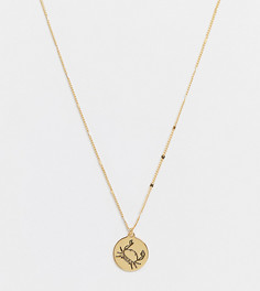 Золотистое ожерелье с зодиакальной подвеской со знаком Рака и камнем-оберегом Kate Spade-Золотистый