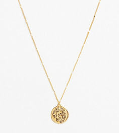 Золотистое ожерелье с зодиакальной подвеской со знаком Льва и камнем-оберегом Kate Spade-Золотистый