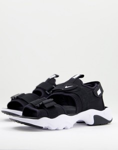 Черно-белые сандалии с тремя ремешками Nike Canyon-Черный цвет