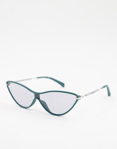 Зеленые солнцезащитные очки «кошачий глаз» Calvin Klein Jeans-Черный