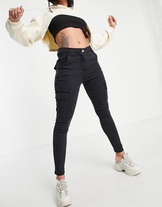 Темно-серые зауженные джинсы с карманами карго Parisian-Серый