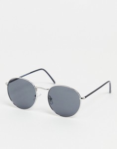 Круглые солнцезащитные очки в серебристой оправе Accessorize-Серебристый