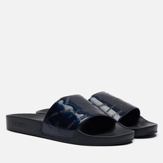 Женские сланцы Tommy Jeans Embossed Patent Slide, цвет чёрный, размер 40 EU