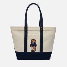 Сумка Polo Ralph Lauren Polo Bear Canvas Medium Tote, цвет бежевый