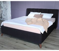 Мягкая кровать Betsi П/М ткань Чёрная 1,6м Bravo