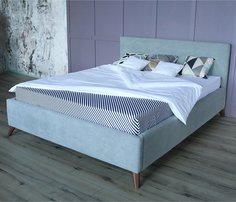 Мягкая кровать Monika БП/М ткань Серый 1,6м Bravo
