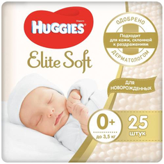 Подгузники Huggies Elite Soft, размер 0+, до 3,5 кг, 25 шт (9400127)