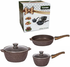 Набор посуды Мечта Гранит №1, 5 предметов Brown (р001806)