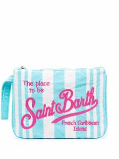 Mc2 Saint Barth Kids клатч в полоску с вышитым логотипом