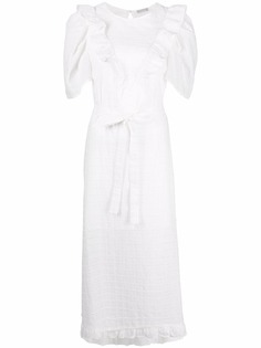 12 STOREEZ платье с английской вышивкой и оборками