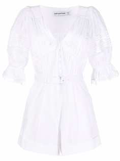 Self-Portrait комбинезон с поясом и кружевными вставками