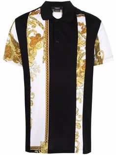 Versace рубашка поло с контрастной вставкой