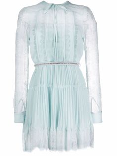 Self-Portrait платье с поясом и кружевными вставками