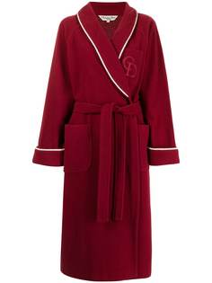 Christian Dior пальто pre-owned с вышитым логотипом и поясом