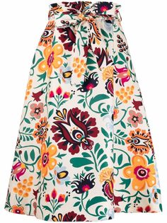 La DoubleJ расклешенная юбка миди с цветочным принтом