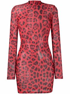 Philipp Plein приталенное платье с леопардовым принтом