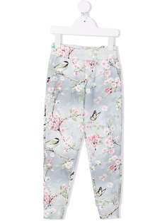 Monnalisa спортивные брюки с цветочным принтом