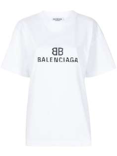 Balenciaga футболка с логотипом BB