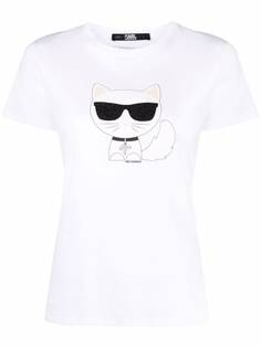 Karl Lagerfeld футболка Ikonik Choupette с графичным принтом