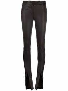 The Attico кожаные брюки средней посадки