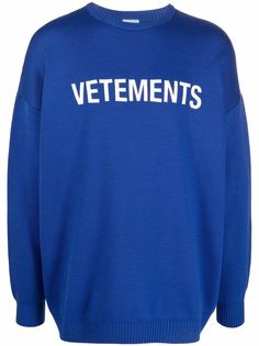 VETEMENTS джемпер вязки интарсия с логотипом