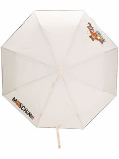 Moschino зонт с ручкой Teddy Bear и логотипом