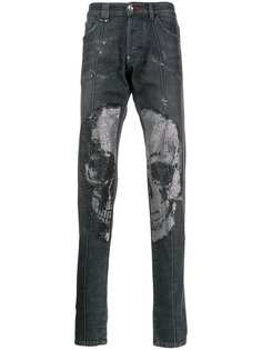 Philipp Plein джинсы Supreme прямого кроя с декором Skull