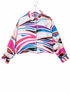Emilio Pucci Junior рубашка с длинными рукавами и абстрактным принтом