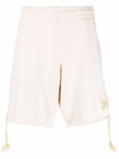 Reebok organic-cotton embroidered-patch shorts