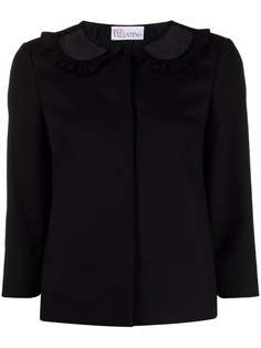 RED Valentino приталенный пиджак с прозрачными воротником