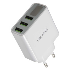 Сетевое зарядное устройство USAMS US-CC035, 3xUSB, 3A, белый Noname