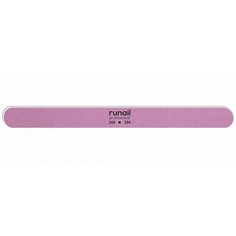 ruNail, Пилка для искусственных ногтей, розовая, закругленная, 200/200