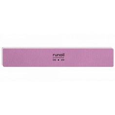 ruNail, Пилка для искусственных ногтей, розовая, прямая, 200/200