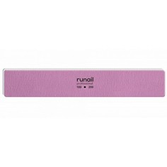 ruNail, Пилка для искусственных ногтей, розовая, прямая, 180/200