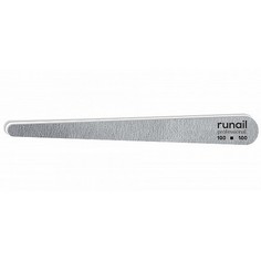ruNail, Пилка для искусственных ногтей, серая, капля, 100/100