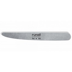 ruNail, Пилка для искусственных ногтей, серая, нож, 100/100