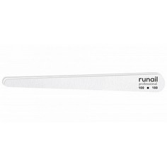 ruNail, Пилка для искусственных ногтей, белая, капля, 100/180