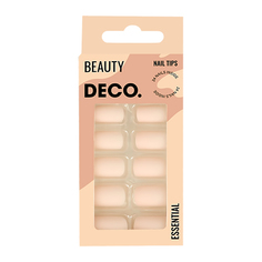 Набор накладных ногтей с клеевыми стикерами DECO. ESSENTIAL matt nude 24 шт + клеевые стикеры 24 шт